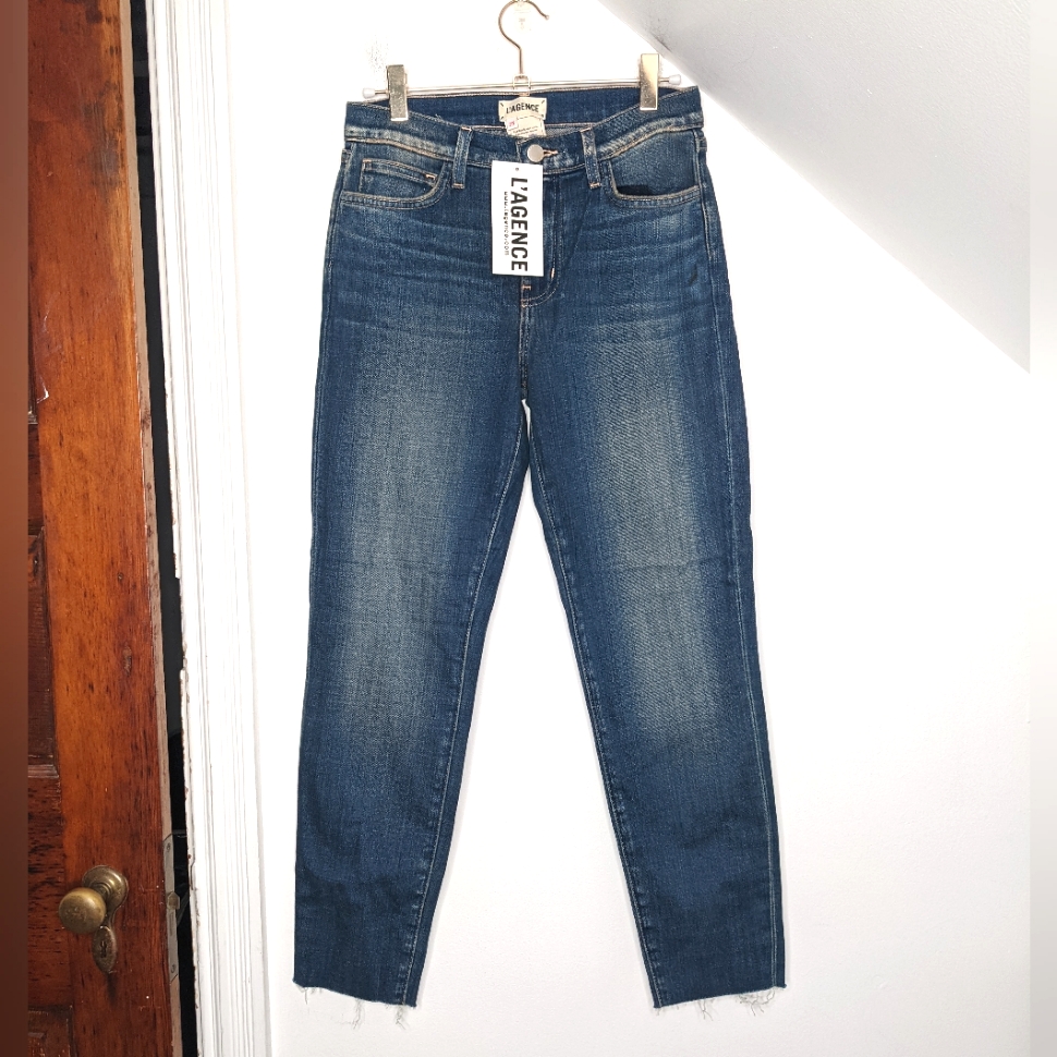L' Agence El Matador Slim High Rise Denim Jeans In Meridan New Size 25